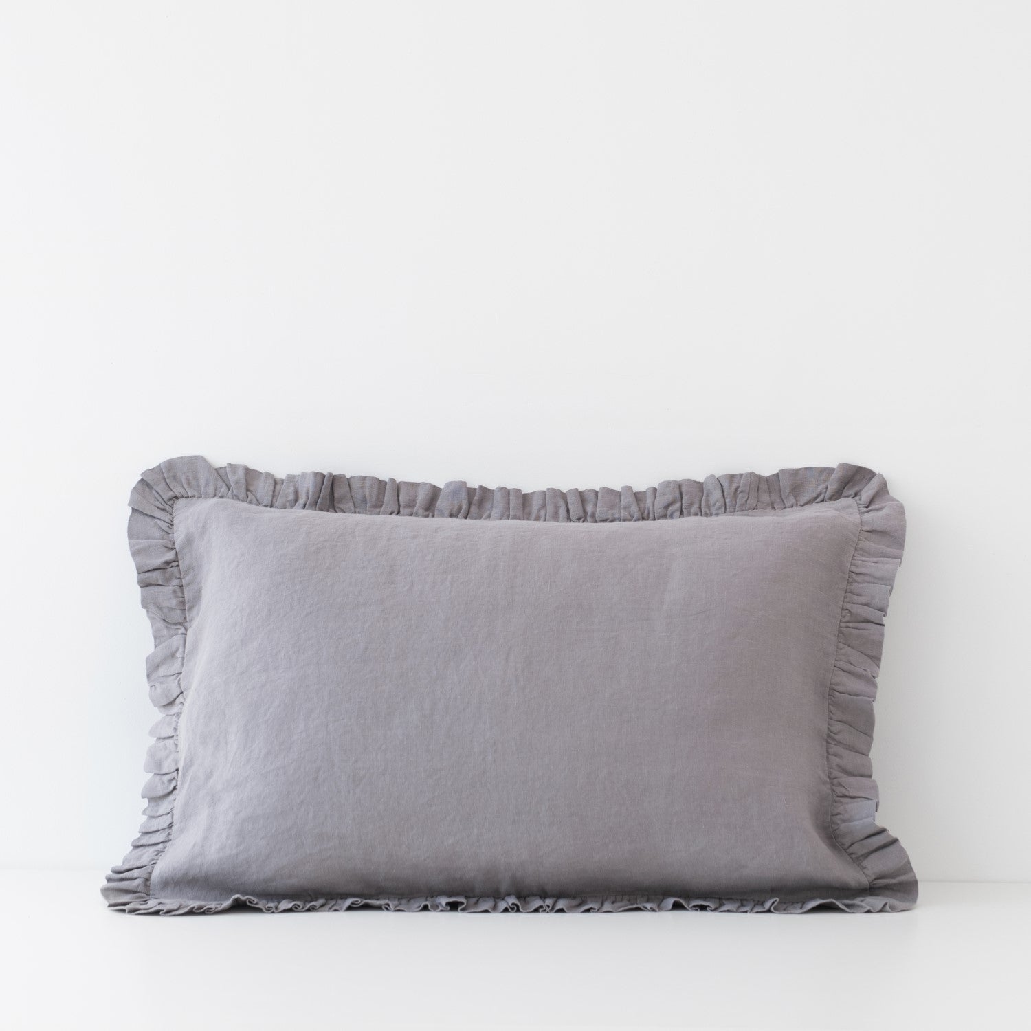 Almunecar Breeze Linen Frill - Handmade Linen Pillowcase