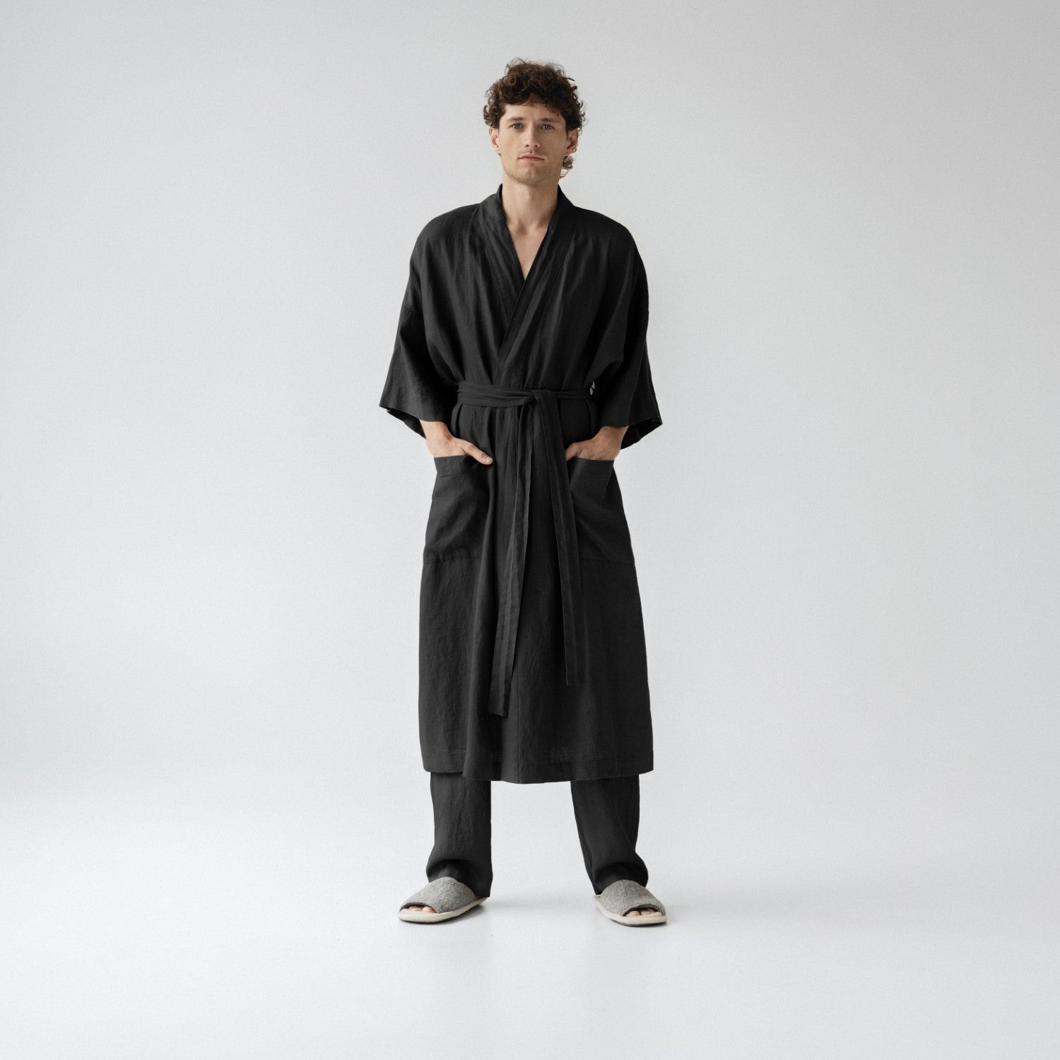 Erandio Luxe Linen Lounger - Oversized Summer Bathrobe