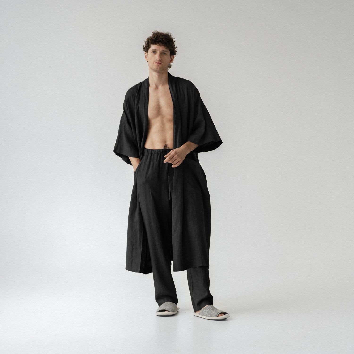 Erandio Luxe Linen Lounger - Oversized Summer Bathrobe