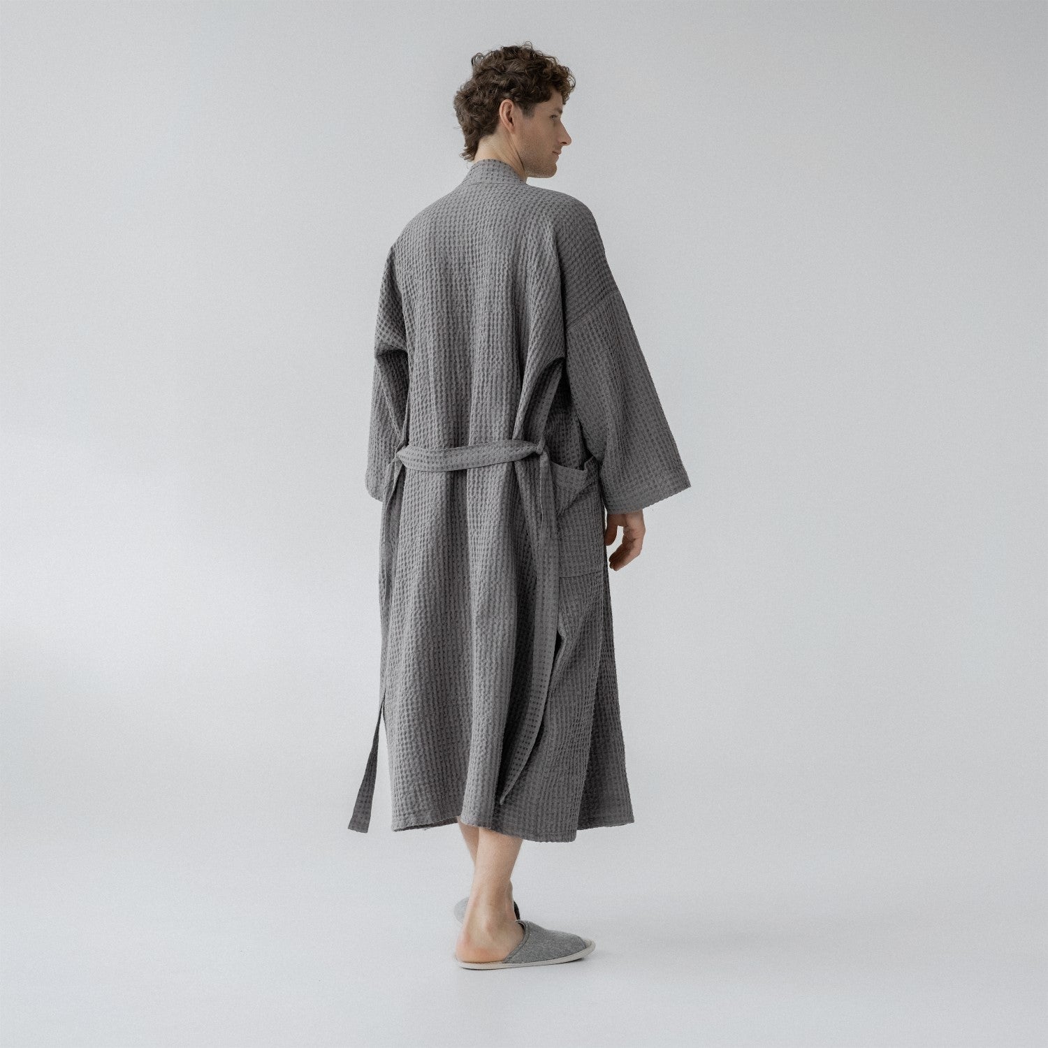 Ferrol CloudWaffle Linen Robe - Oversized Gentle Massage Bathrobe
