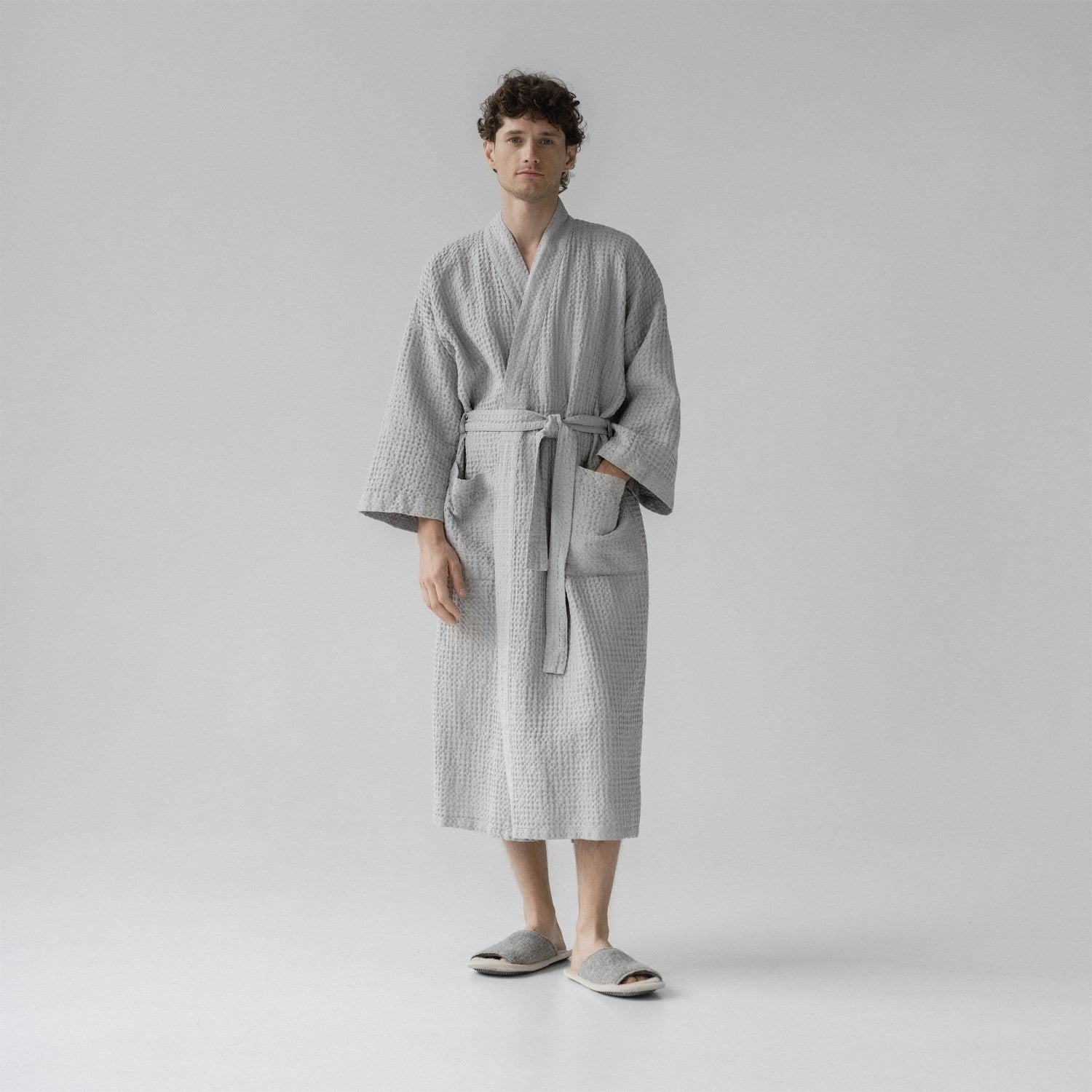 Javea Bliss Linen Wrap - Oversized Honeycomb Bathrobe