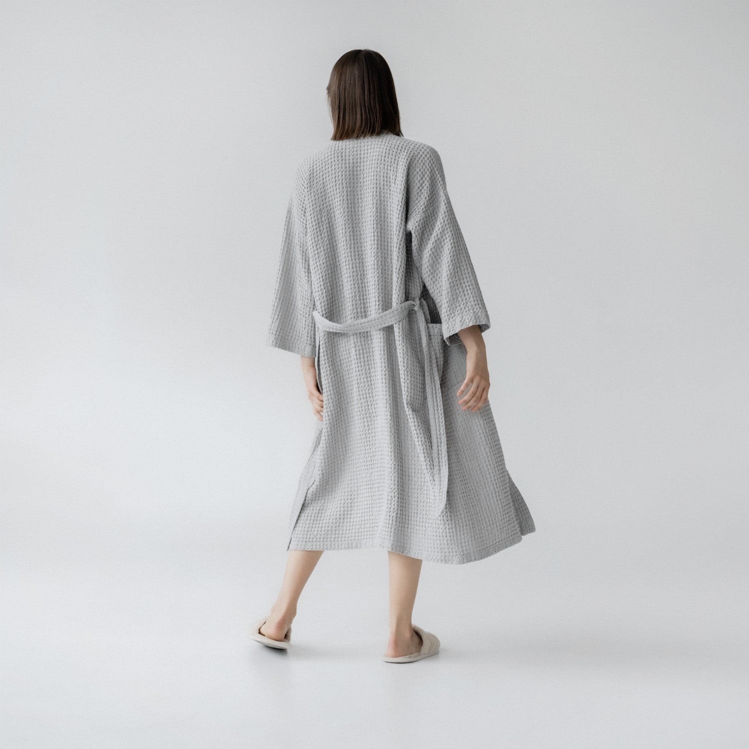 Javea Bliss Linen Wrap - Oversized Honeycomb Bathrobe