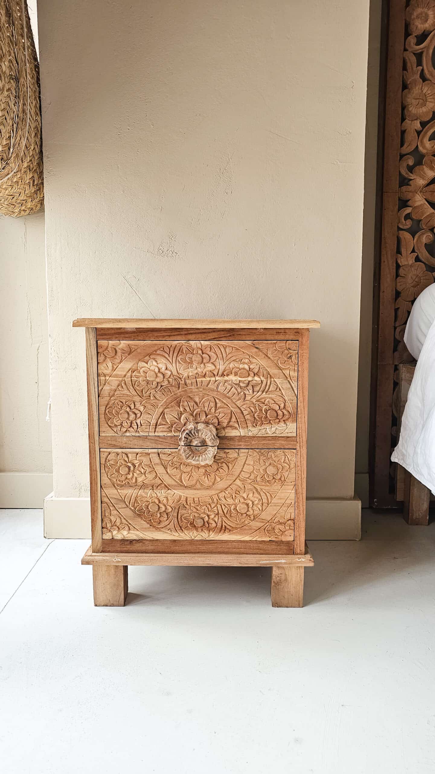 Arrecife Wooden Nightstand - Rustic Charm Storage