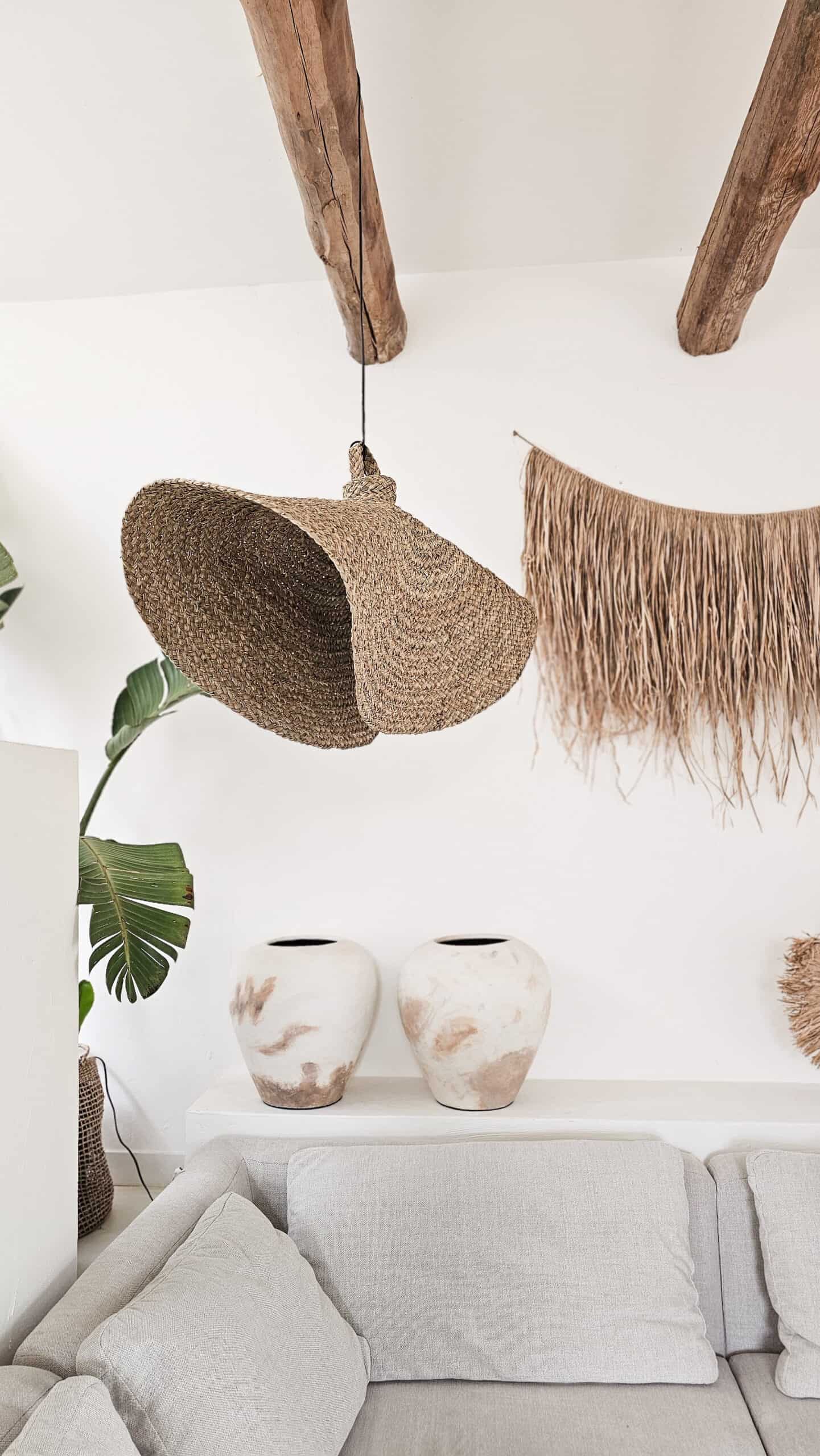 Seagrass XL pendant lamp Wotu - Rustic Seagrass Pendant Lamp