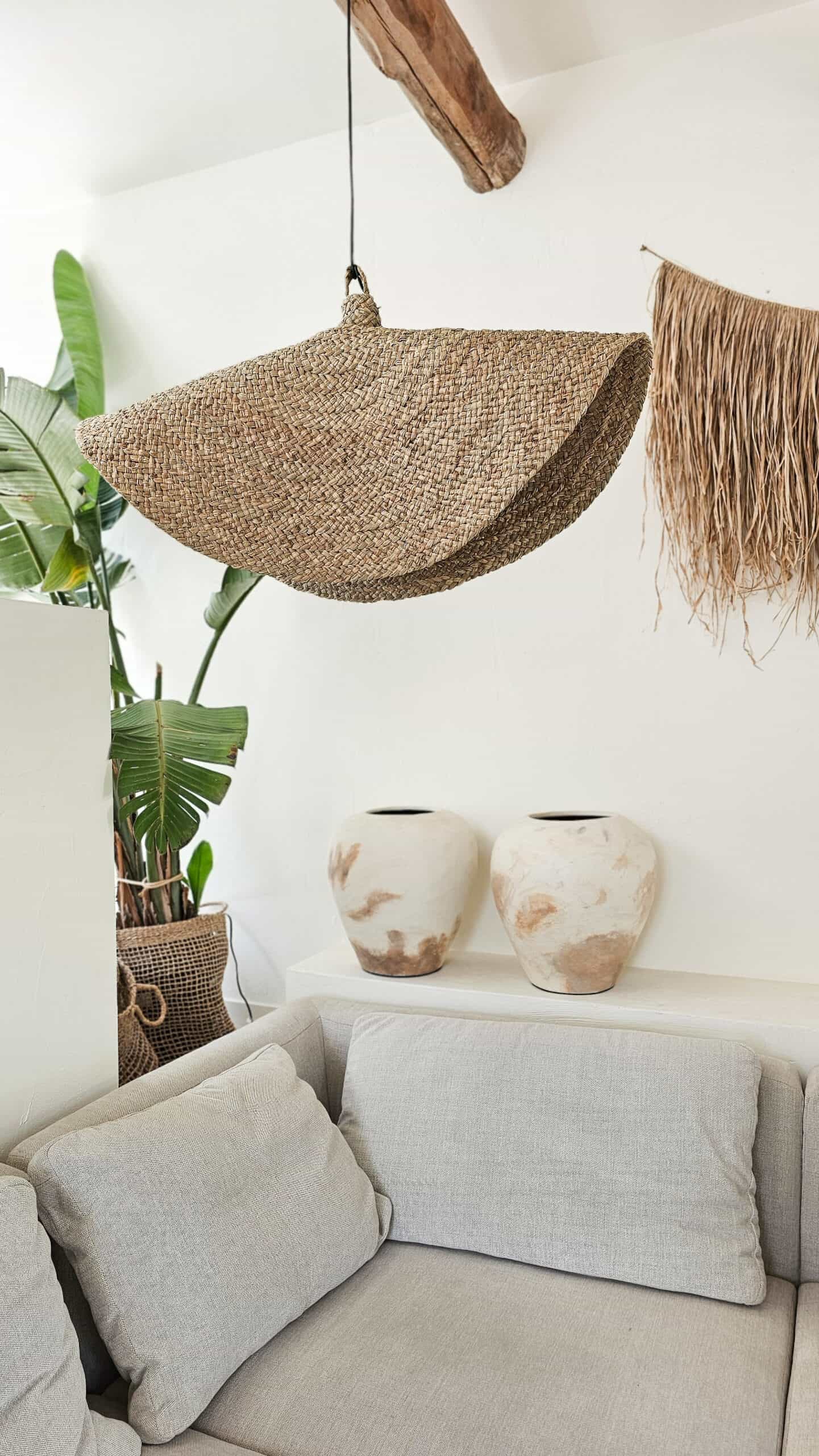 Seagrass XL pendant lamp Wotu - Rustic Seagrass Pendant Lamp