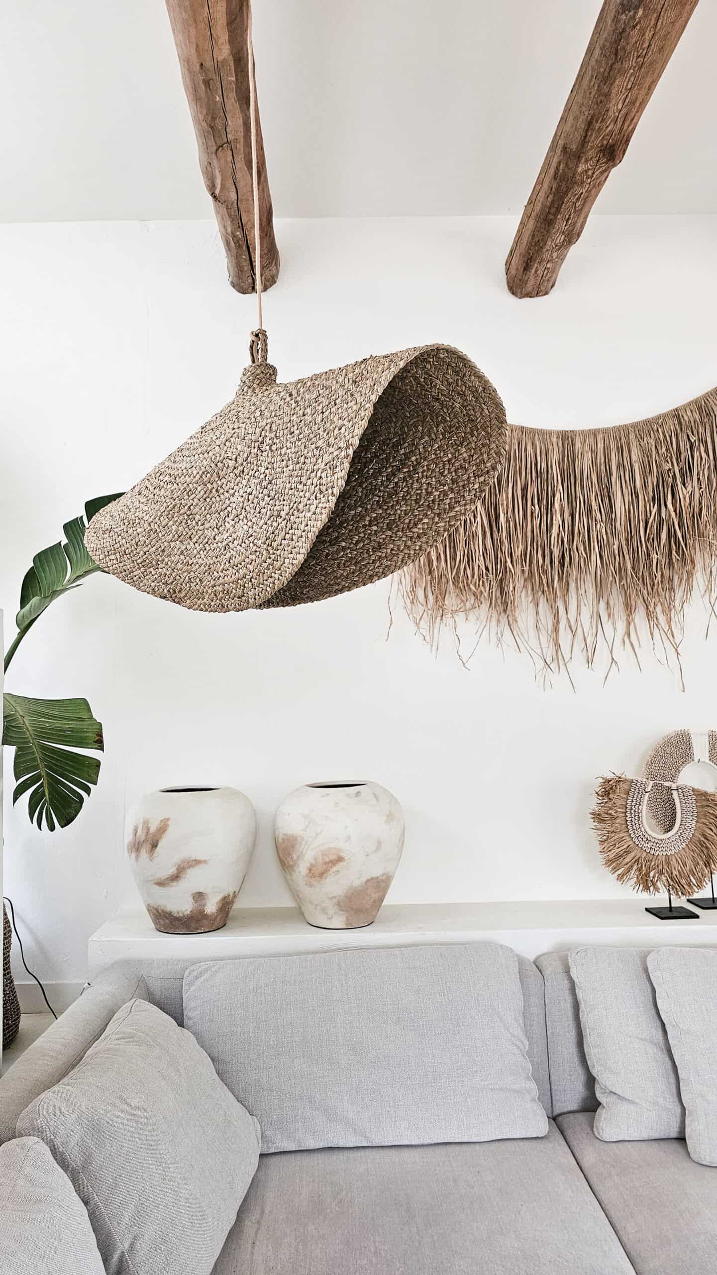 Seagrass XL pendant lamp Wotu - Rustic Seagrass Pendant Lamp