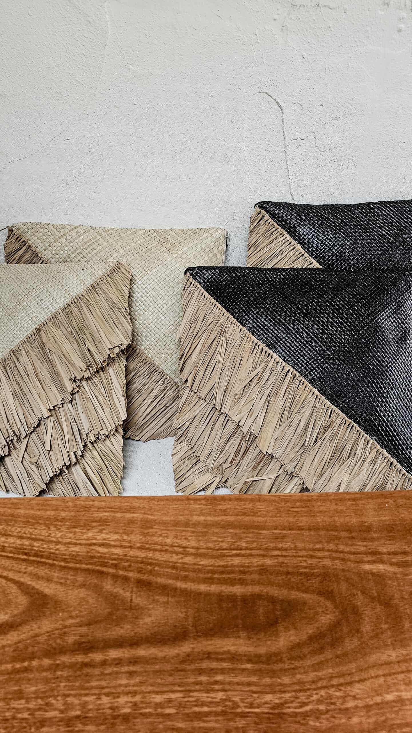 Lerma Black Bamboo Pillow - Handmade Decor Piece