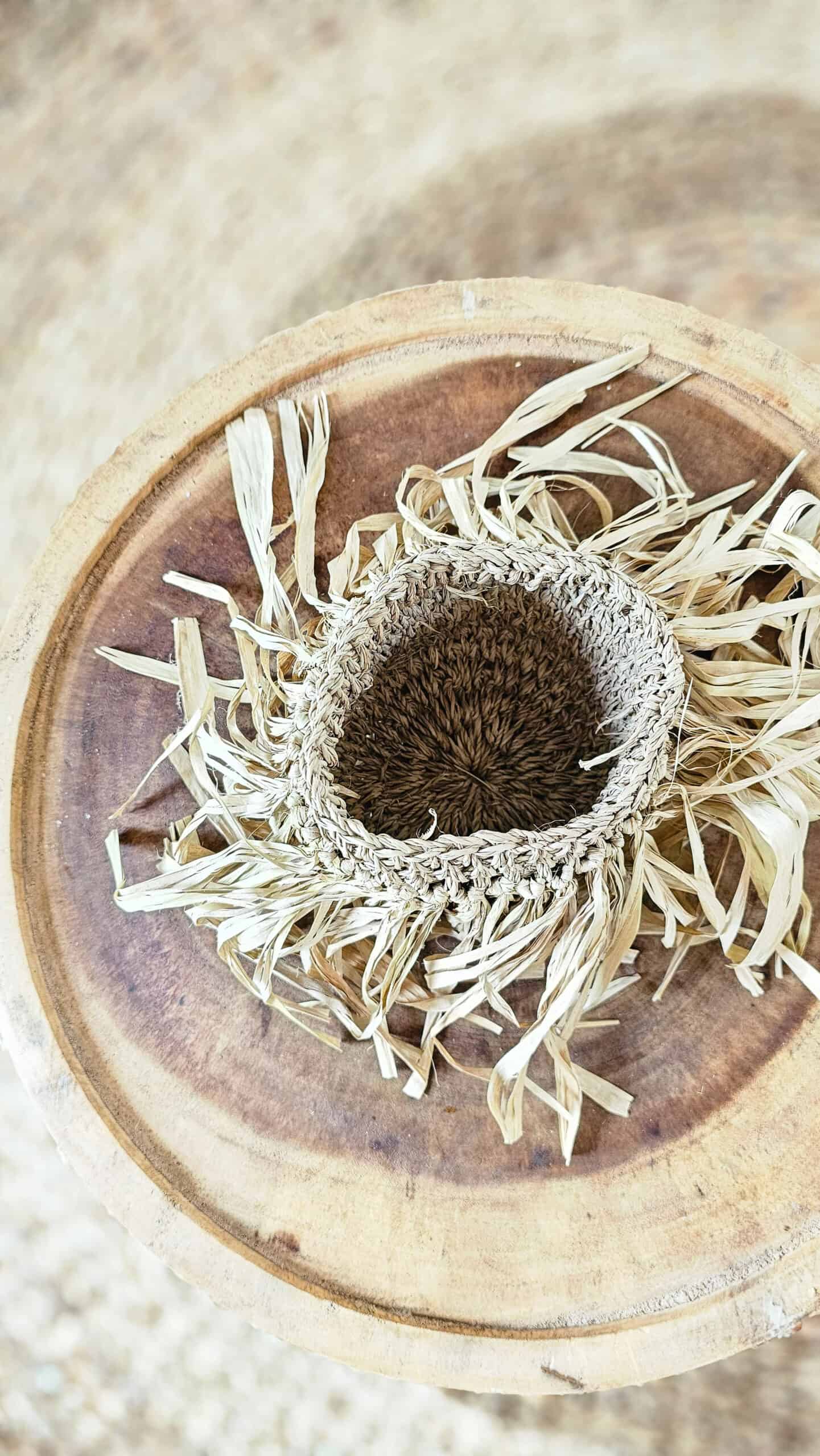 Guadalajara Raffia Basket Holder - Rustic Candle Holder