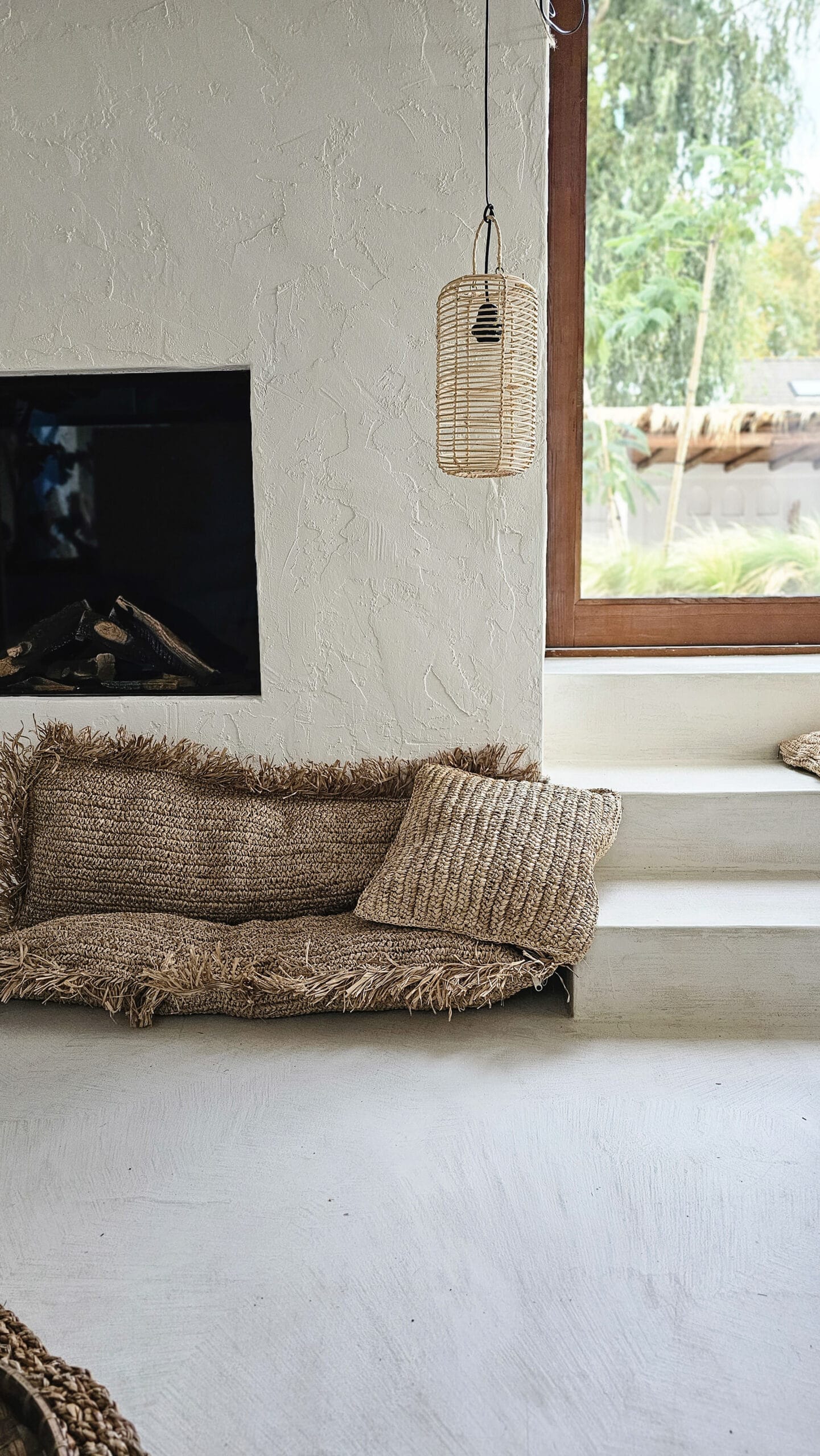 Altea Rustic Fringe Pillow - Rectangular Decorative Cushion