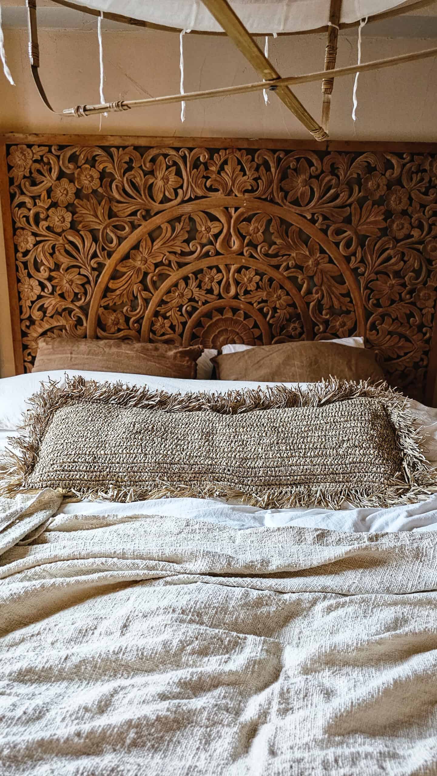 Altea Rustic Fringe Pillow - Rectangular Decorative Cushion