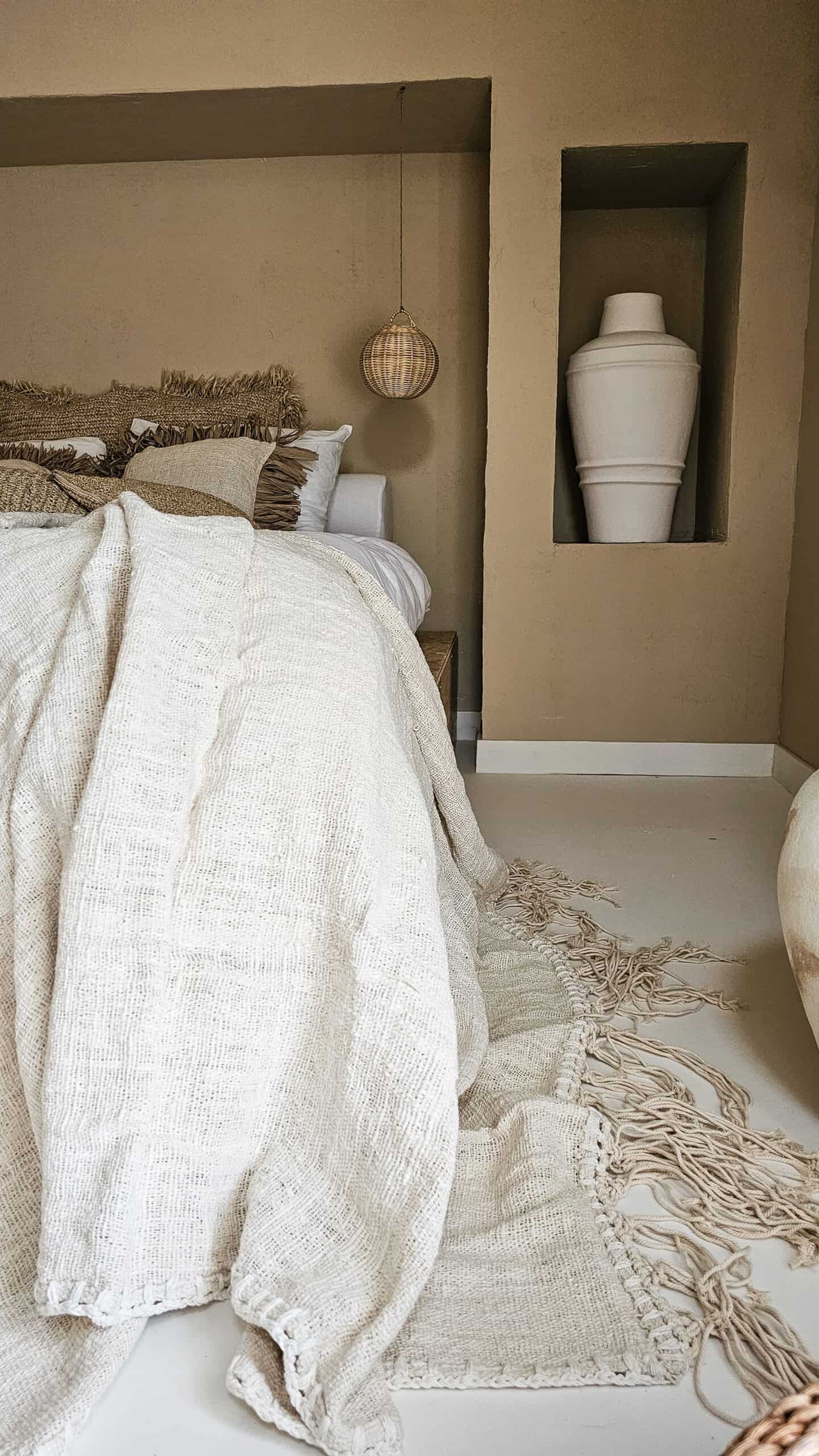 Aguimes Linen Blanket - Coarse Linen Throw