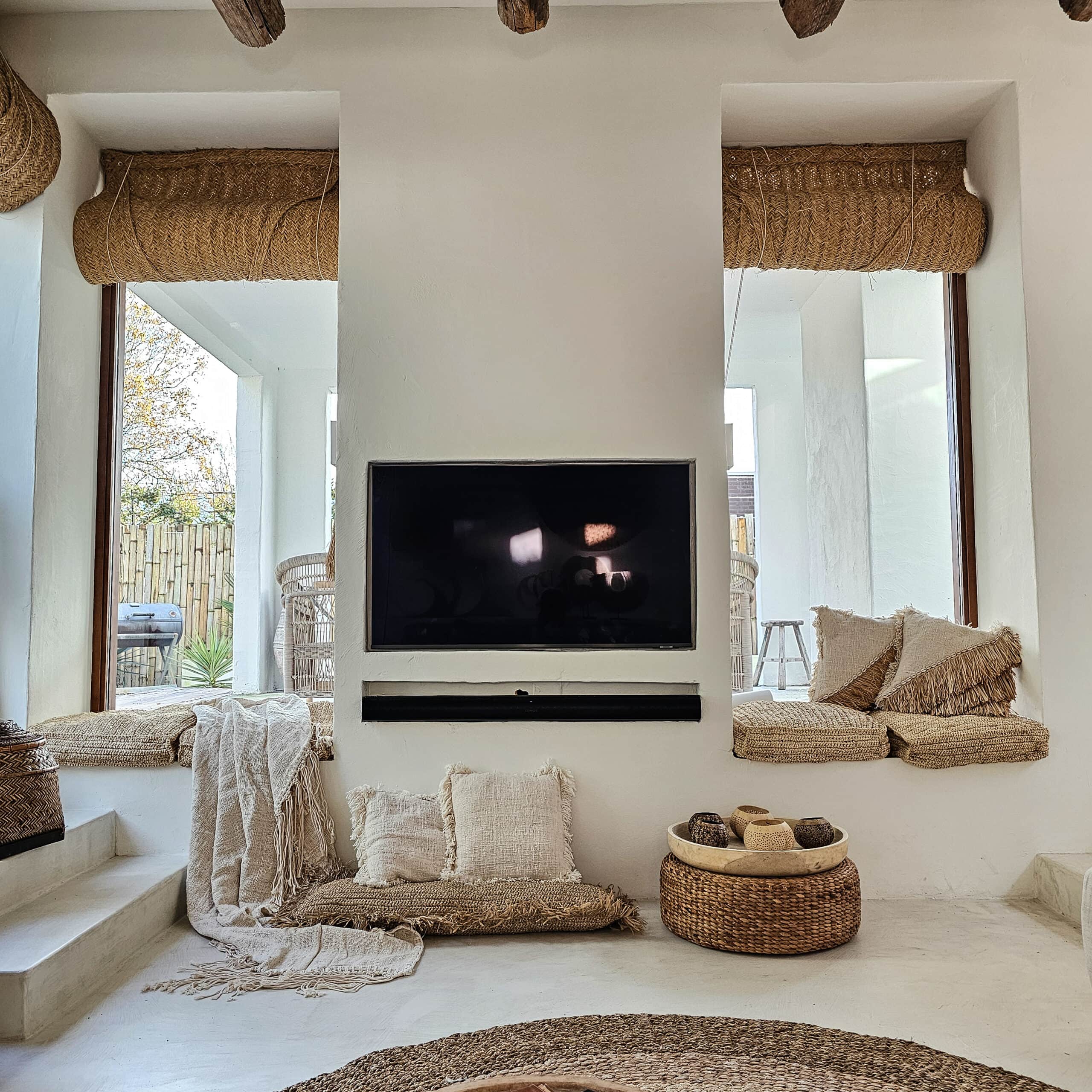 Aguimes Linen Blanket - Coarse Linen Throw