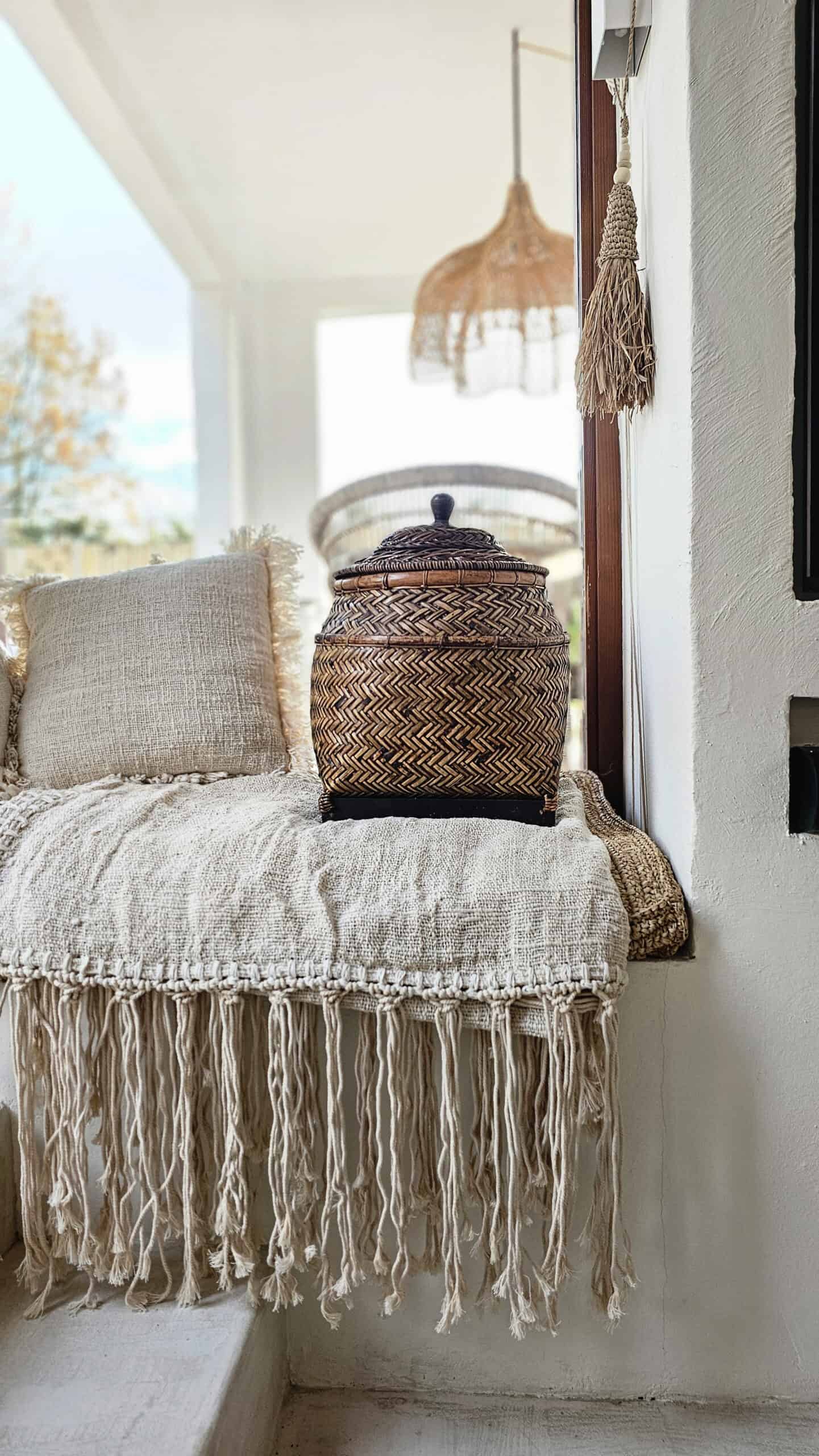 Aguimes Linen Blanket - Coarse Linen Throw