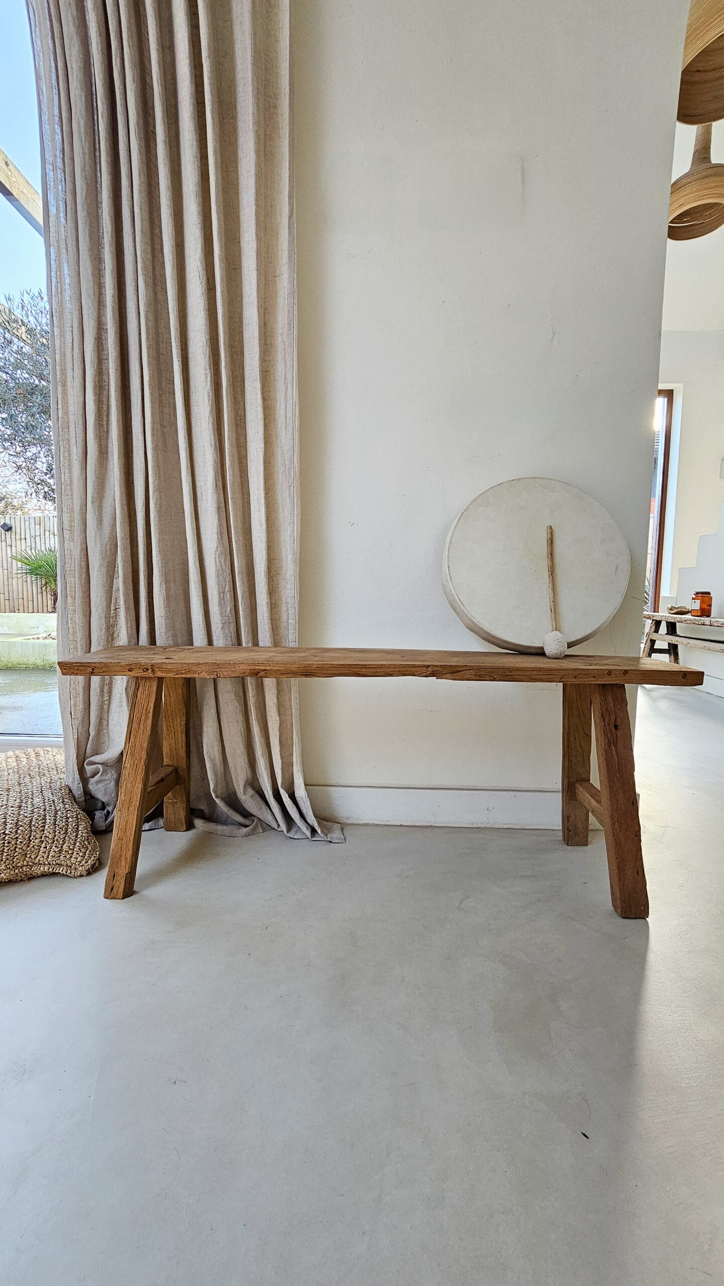 Albacete Rustic Wooden Bench - Solid Teak Wood