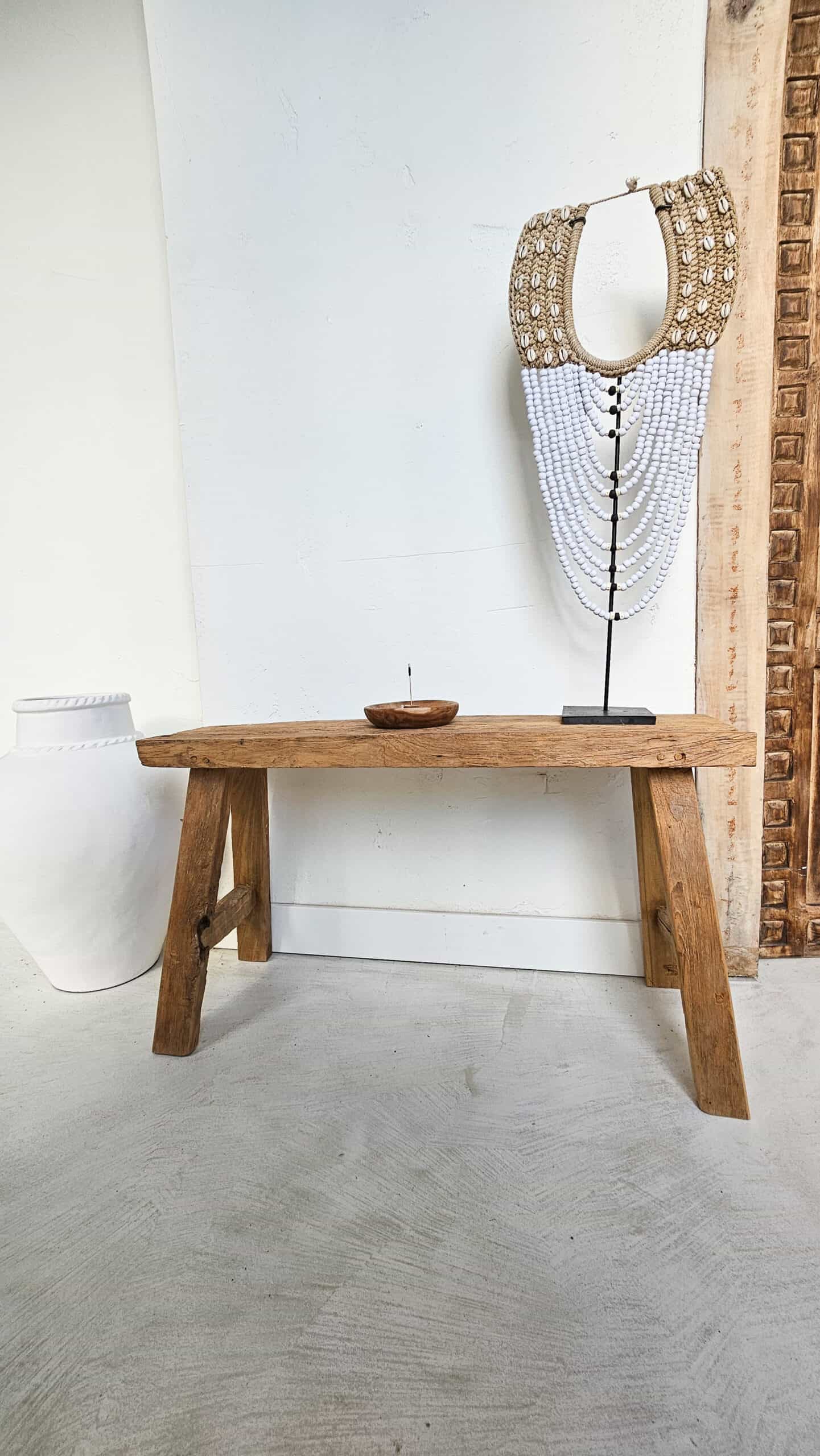 Camas Earthy Wooden Bench - Rustic Wooden Bench