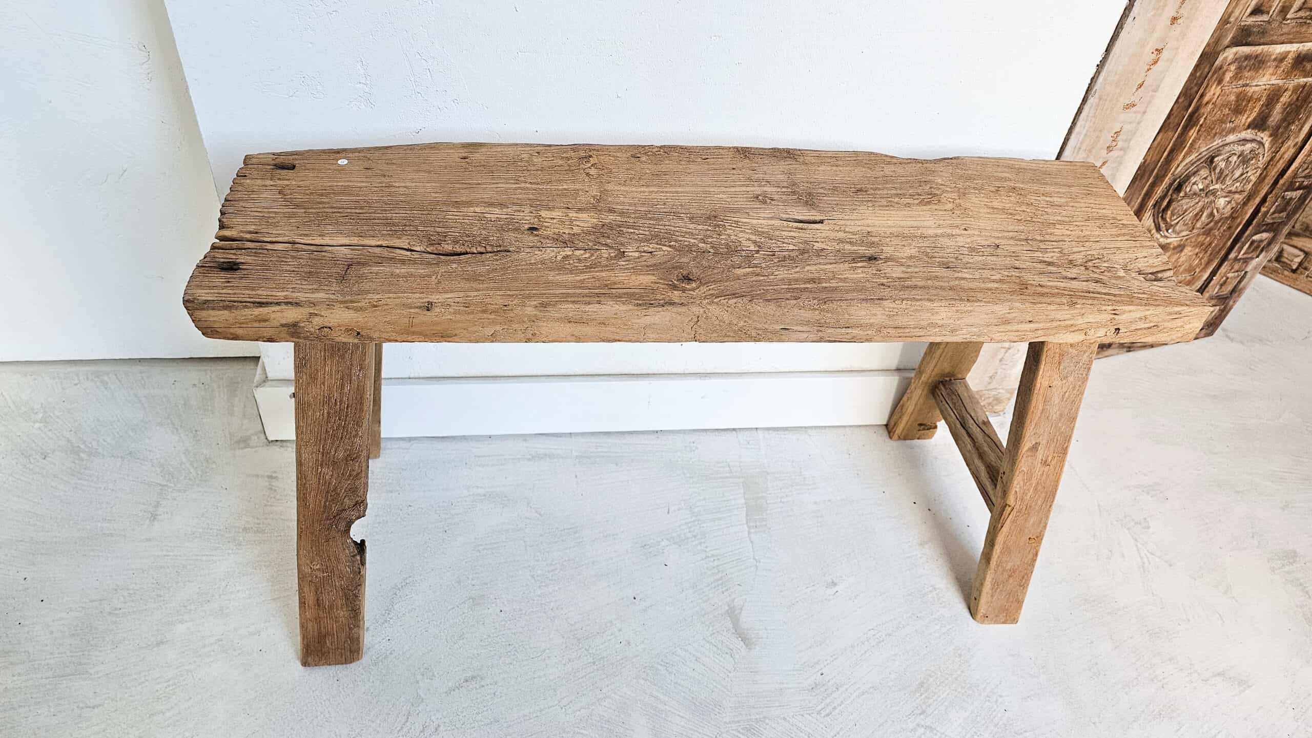 Camas Earthy Wooden Bench - Rustic Wooden Bench