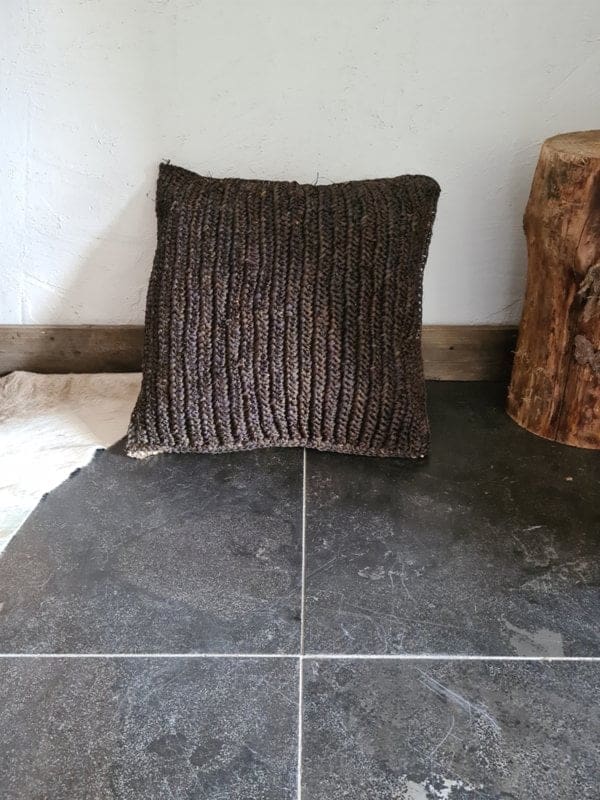 Cazorla Noir Cushion Elegance - Square Textured Comfort Piece