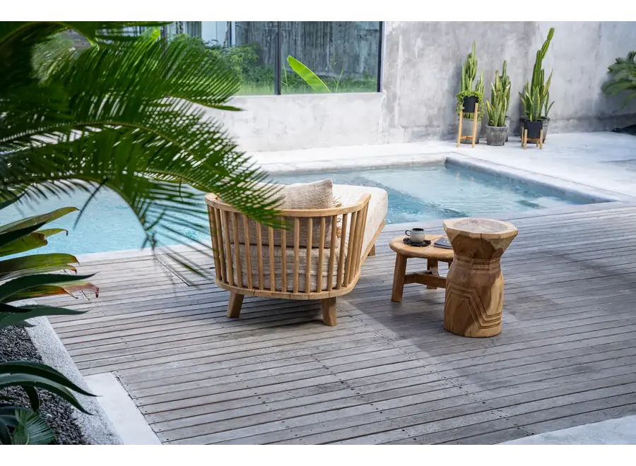 Bubión Bloom Stool - Suar Wood Stool