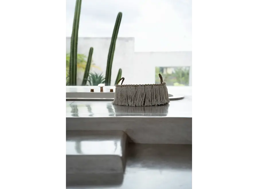 Cudillero Boho Fringe Caddy - Seagrass Basket