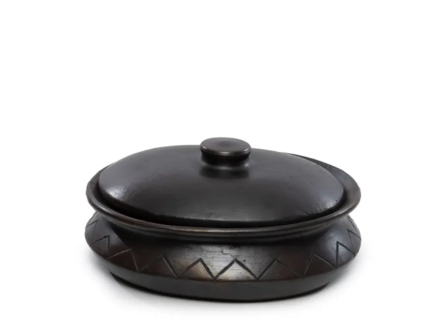 Don Benito Elegance Serving Pot - Ceramic Oval Pot with Lid
