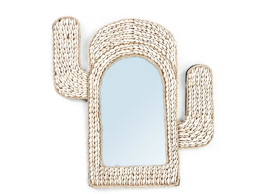 Cabo de Gata Cactus Mirror - Cowrie Shell Mirror