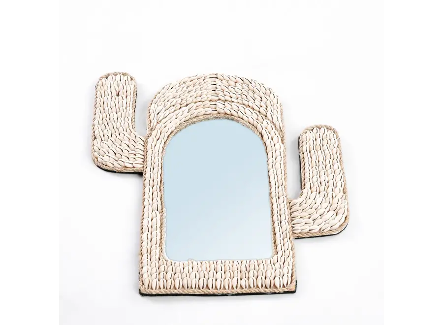 Cabo de Gata Cactus Mirror - Cowrie Shell Mirror