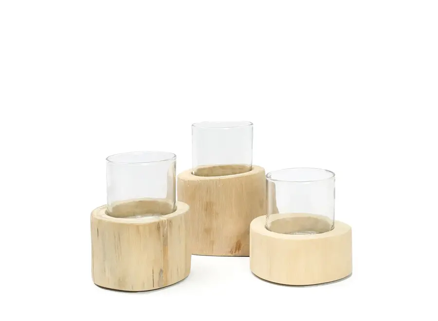 Lleida Teak Collection - Teak Candle Trio