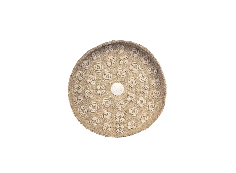 Caribe Shell Plate - Grass and Cowrie Shell Decoration