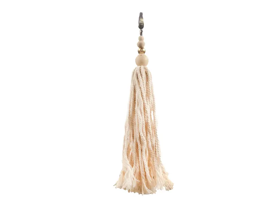 Costa Brava Bohemian Keychain - Wooden Bead Fringe Keychain