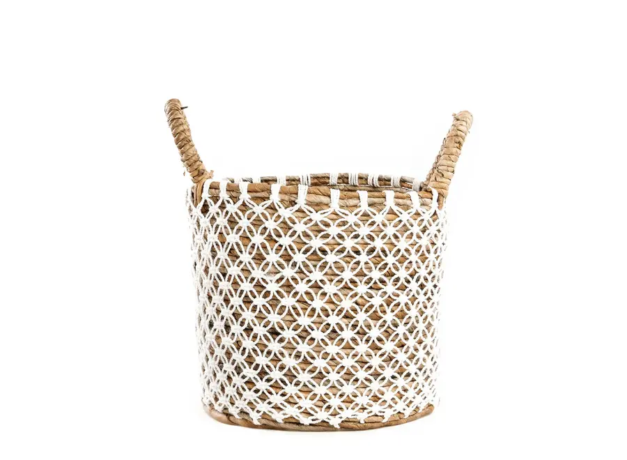 Algorta Cross-Stitch Basket - Seagrass Organizer