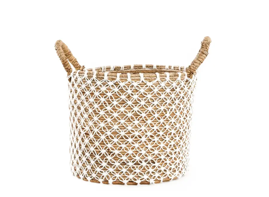 Algorta Cross-Stitch Basket - Seagrass Organizer