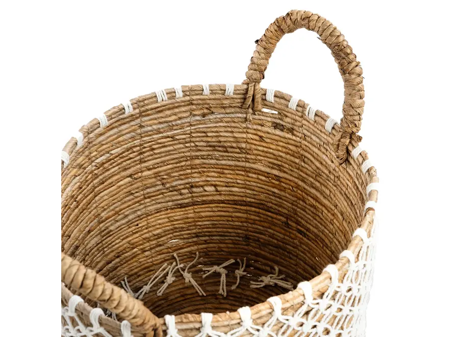 Algorta Cross-Stitch Basket - Seagrass Organizer