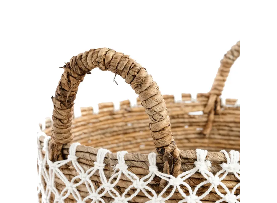 Algorta Cross-Stitch Basket - Seagrass Organizer