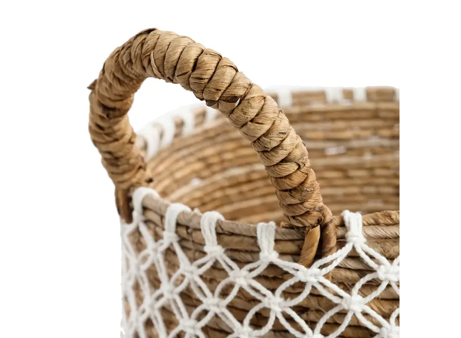 Algorta Cross-Stitch Basket - Seagrass Organizer
