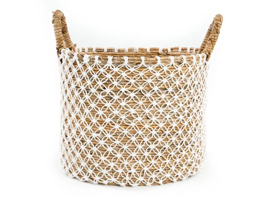 Algorta Cross-Stitch Basket - Seagrass Organizer