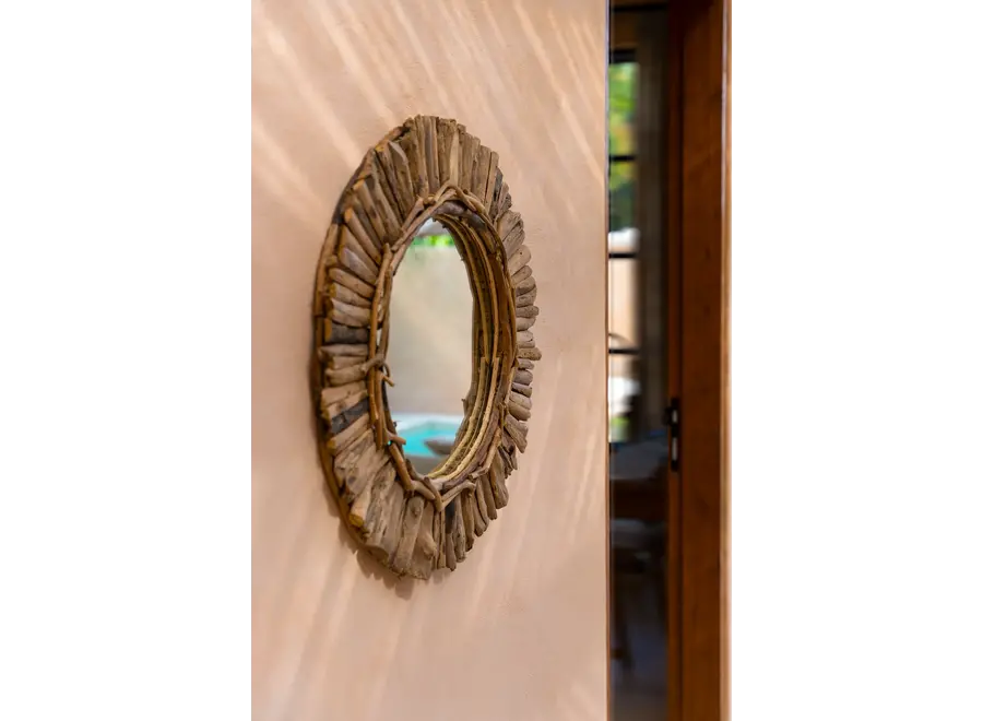 Cudillero Driftwood Mirror - Round Glass Mirror