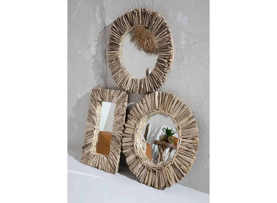 Cudillero Driftwood Mirror - Round Glass Mirror