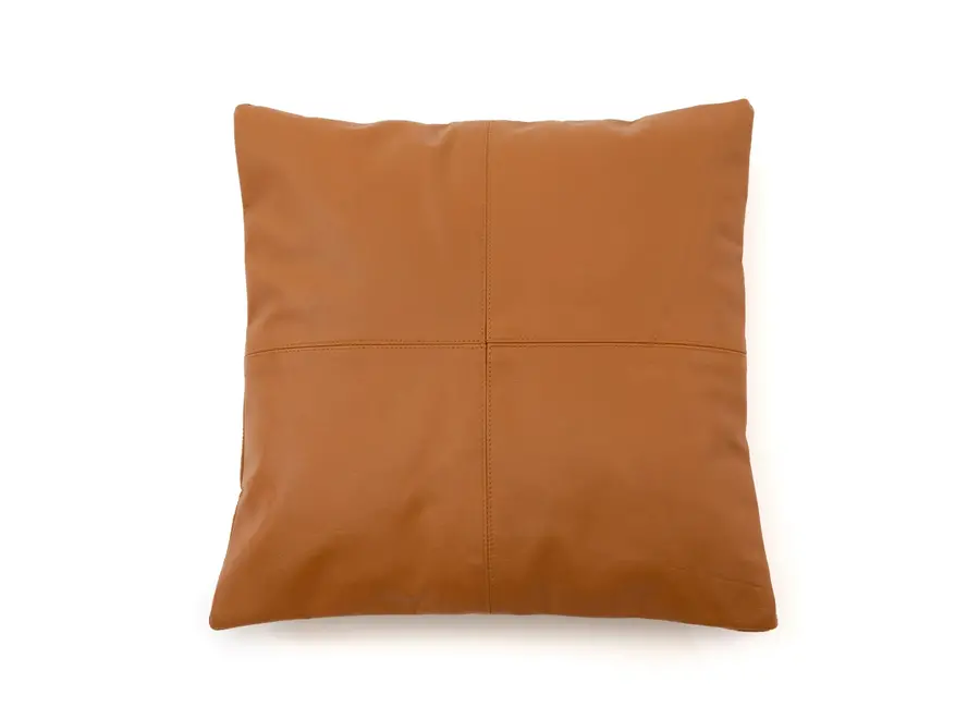 Calpe Chic Square Cushion - Leather & Fabric Pillow Cover