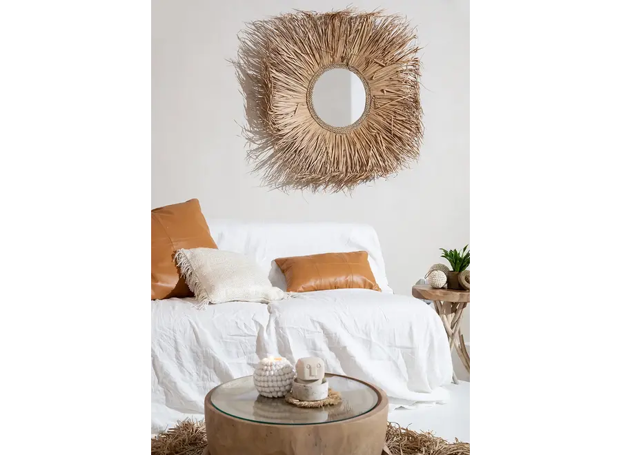 Calpe Chic Square Cushion - Leather & Fabric Pillow Cover