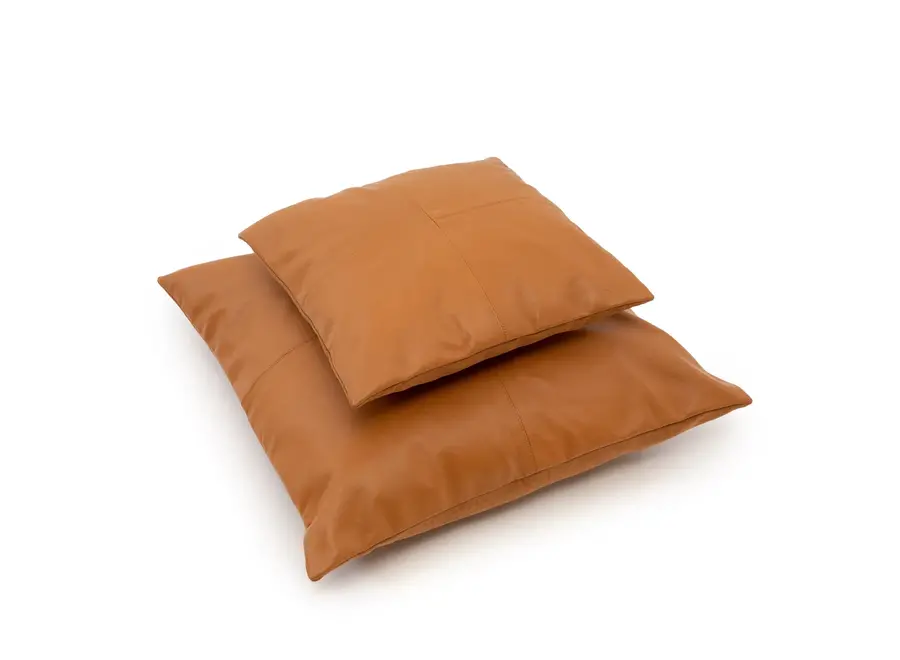 Calpe Chic Square Cushion - Leather & Fabric Pillow Cover