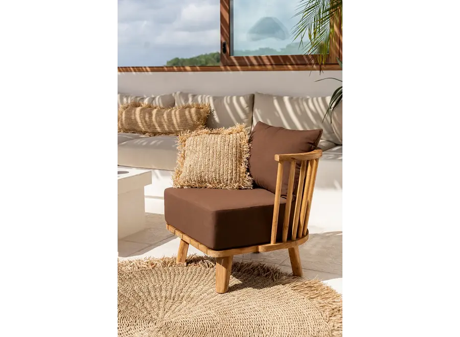 Lanzarote Textured Fringed Rug - Natural Fiber Carpet