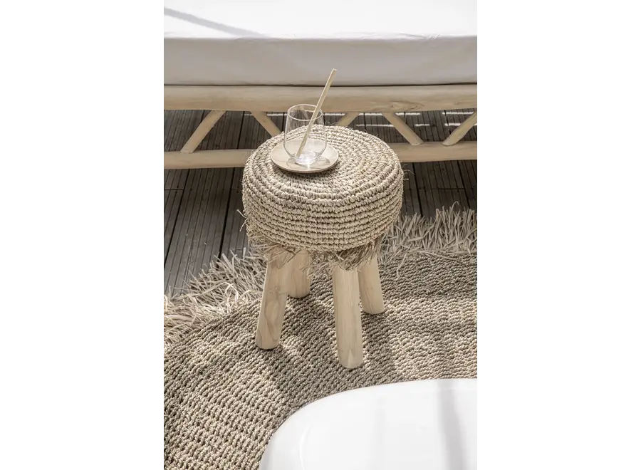 Lanzarote Textured Fringed Rug - Natural Fiber Carpet