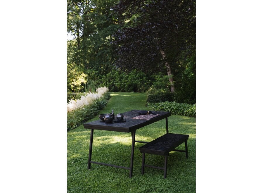 Cazorla Elegant Herringbone Ensemble - Foldable Dining Table