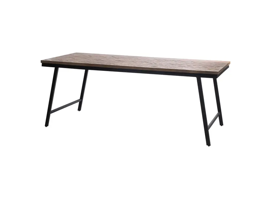 Zahara de la Sierra Elegance Table - Teak Wood and Iron Table