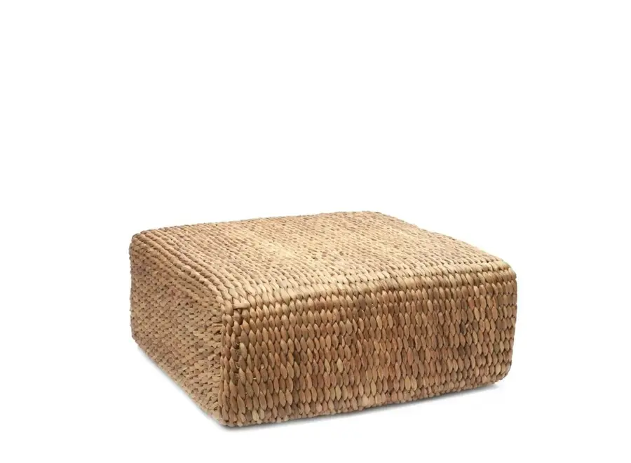Albufera Natural Square Pouffe - Water Hyacinth Ottoman