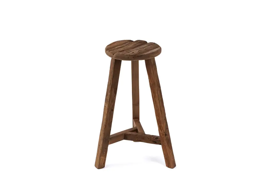 Don Benito Rustic Stool - Teak Wood Stool