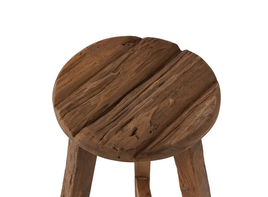 Don Benito Rustic Stool - Teak Wood Stool