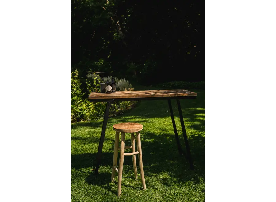 Kedut Garden Stool - Teak Wood Garden Stool