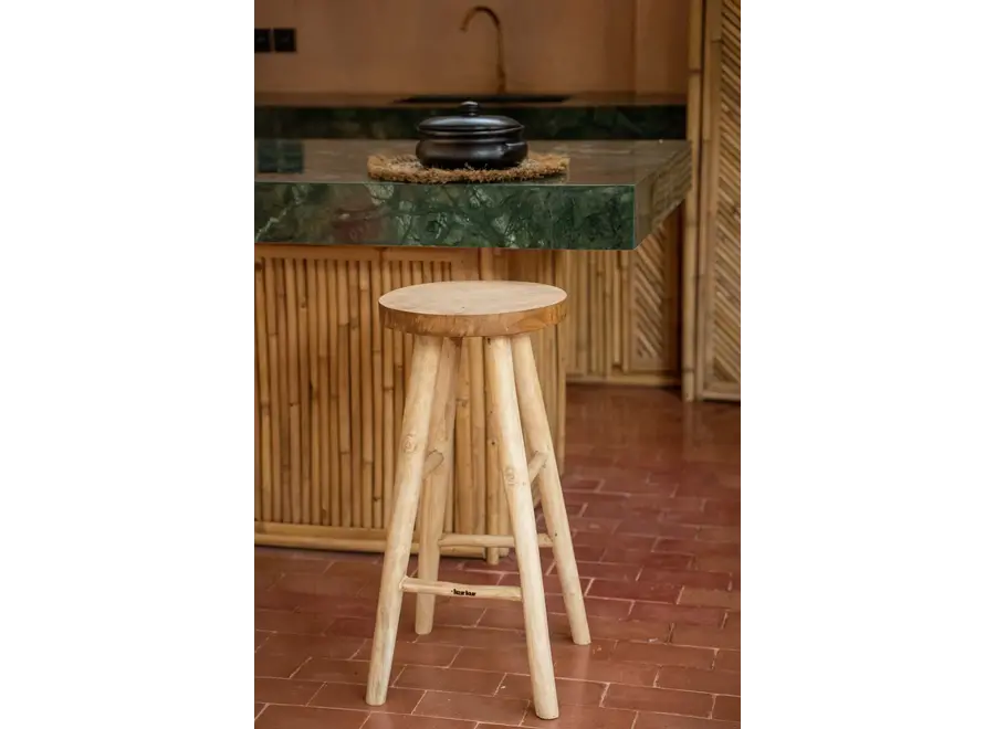 Kedut Garden Stool - Teak Wood Garden Stool