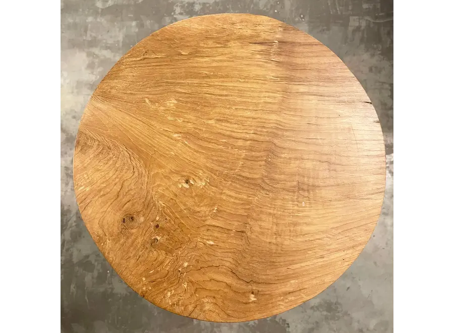 Kedut Garden Stool - Teak Wood Garden Stool